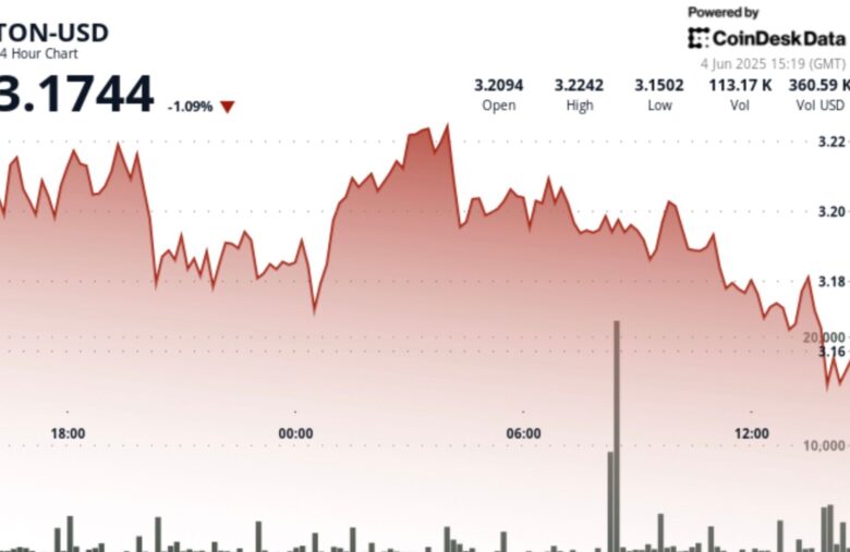 TON Dips as ‘Double Top’ Pattern Potentially Signals Short-Term Bearish Trend